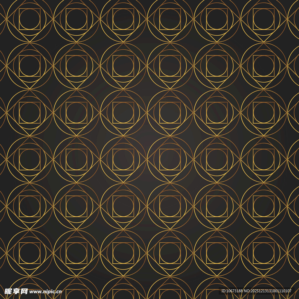 黑金几何环形图案背景