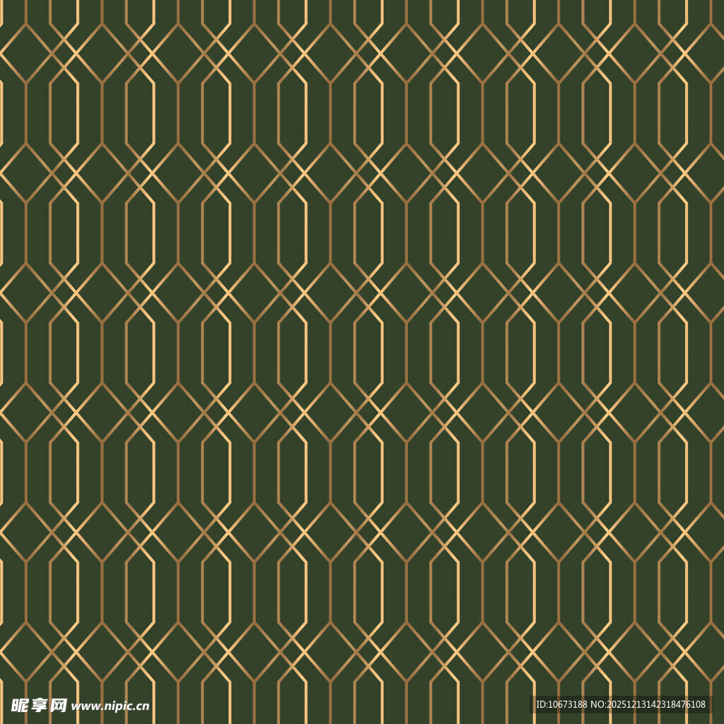 复古几何绿色花纹图案