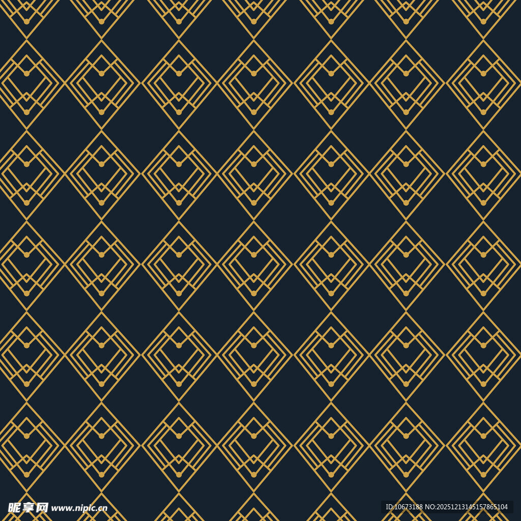 深蓝底金色几何图案纹理