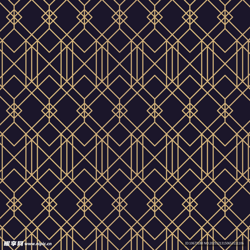 黑金几何线条无缝图案