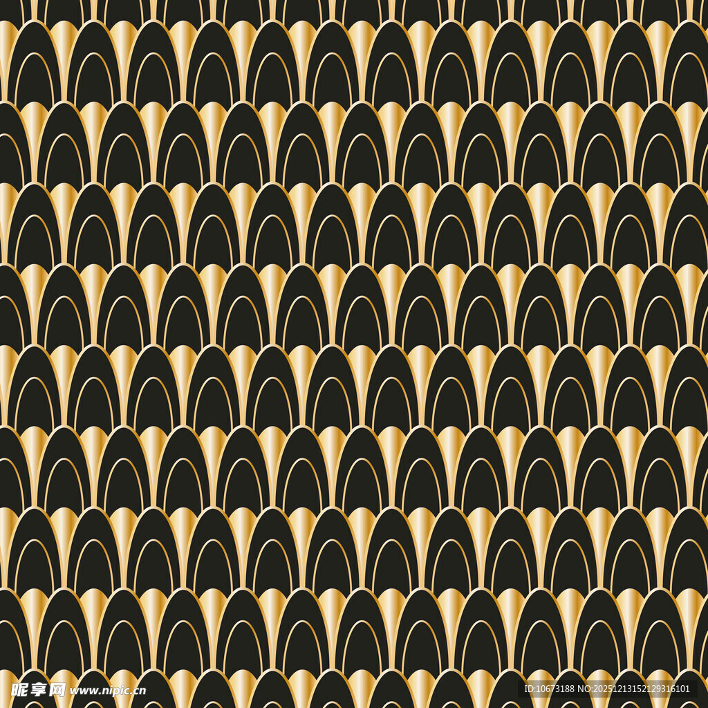 几何图案黑色金色无缝纹理