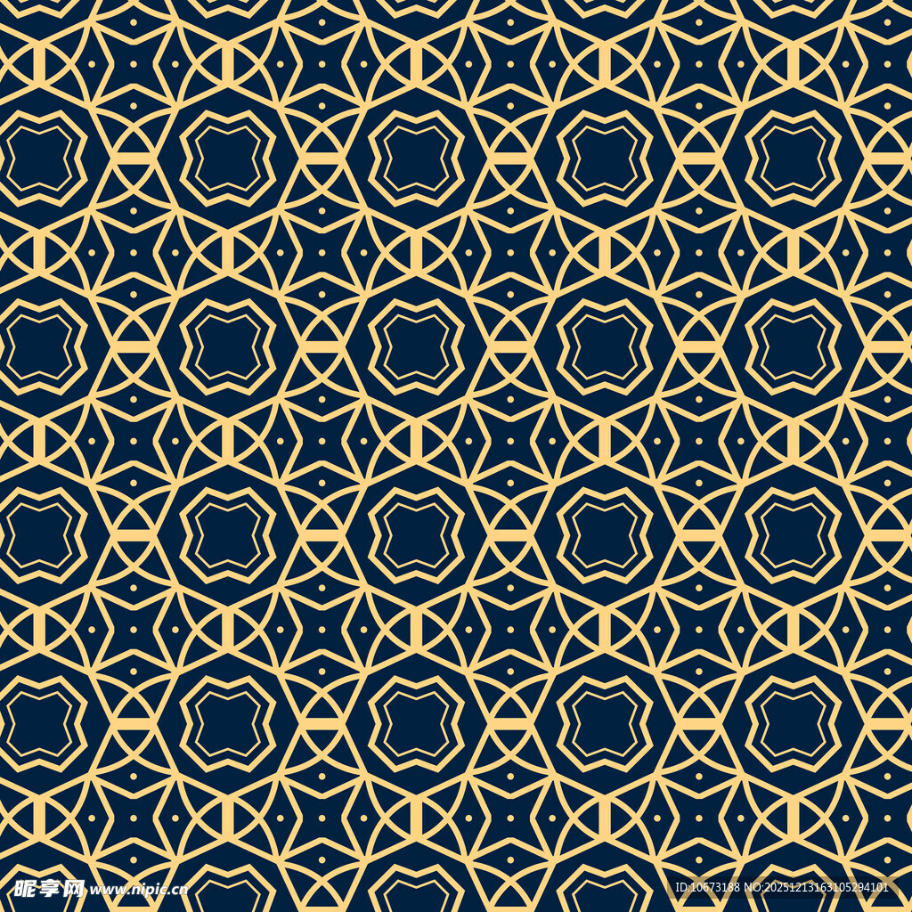 复古金色几何花纹图案