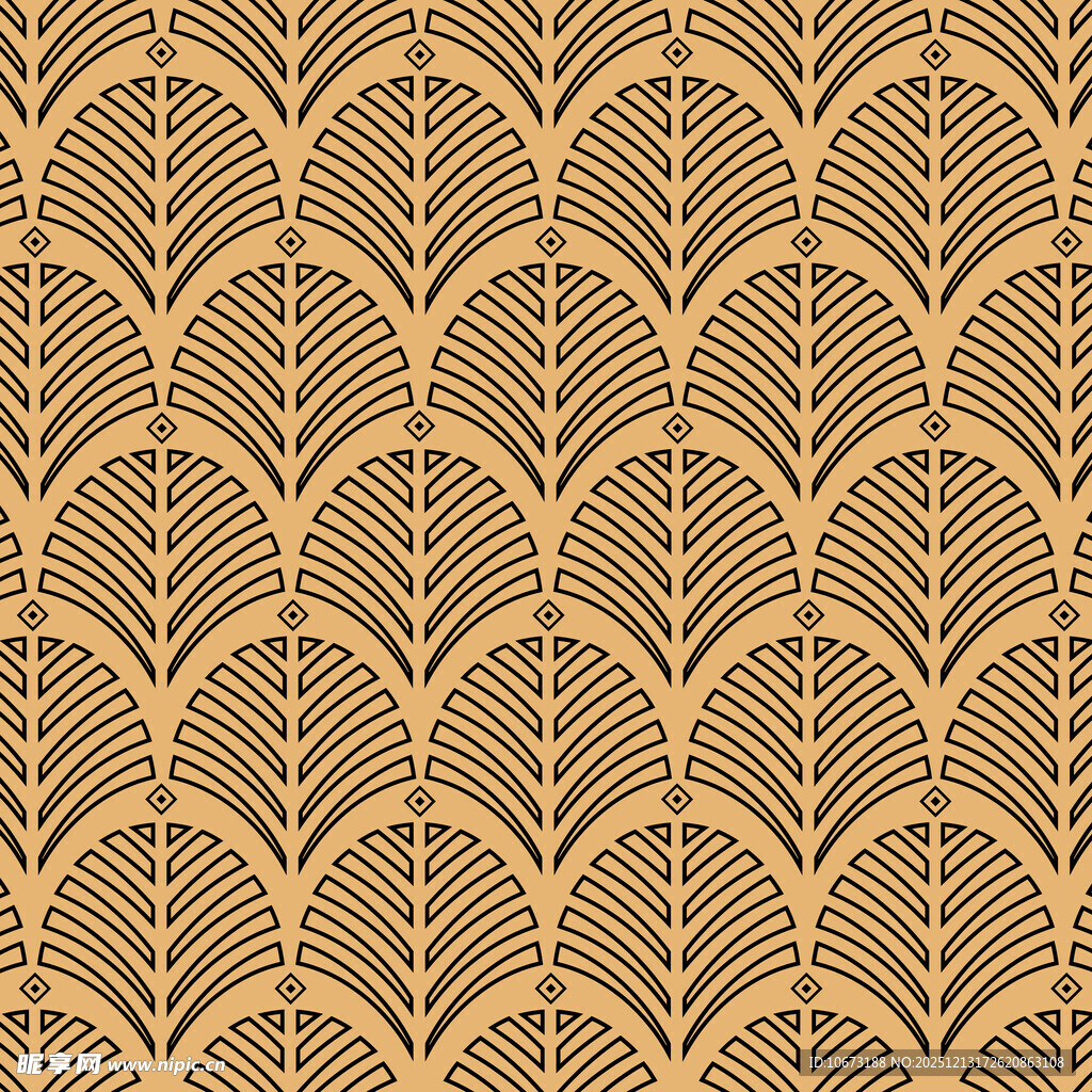 复古扇形几何图案纹理