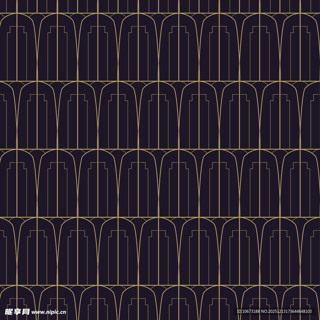 几何拱形线条深色纹理图案