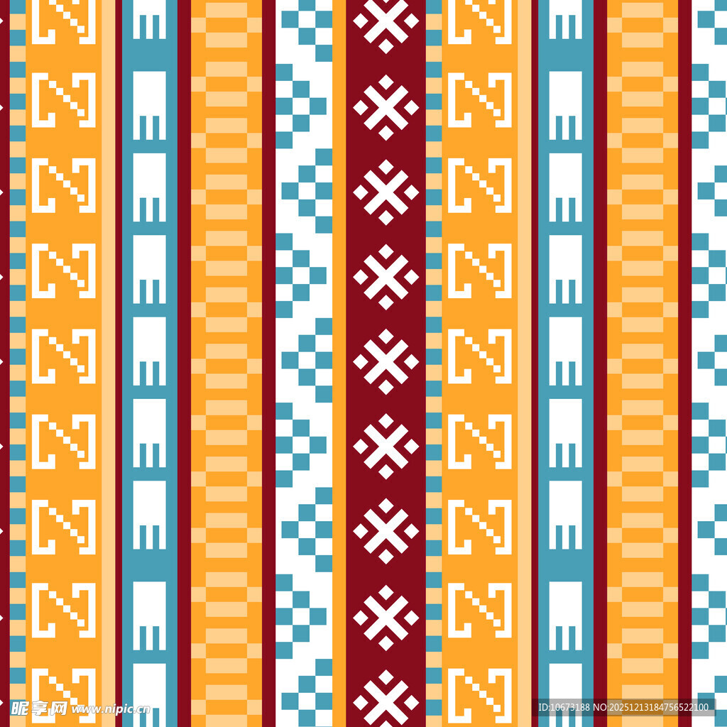 多彩几何图案民族风织物