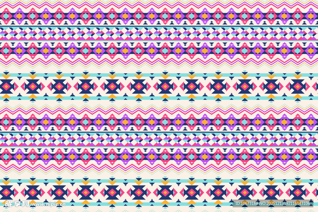 彩色花卉条纹图案设计