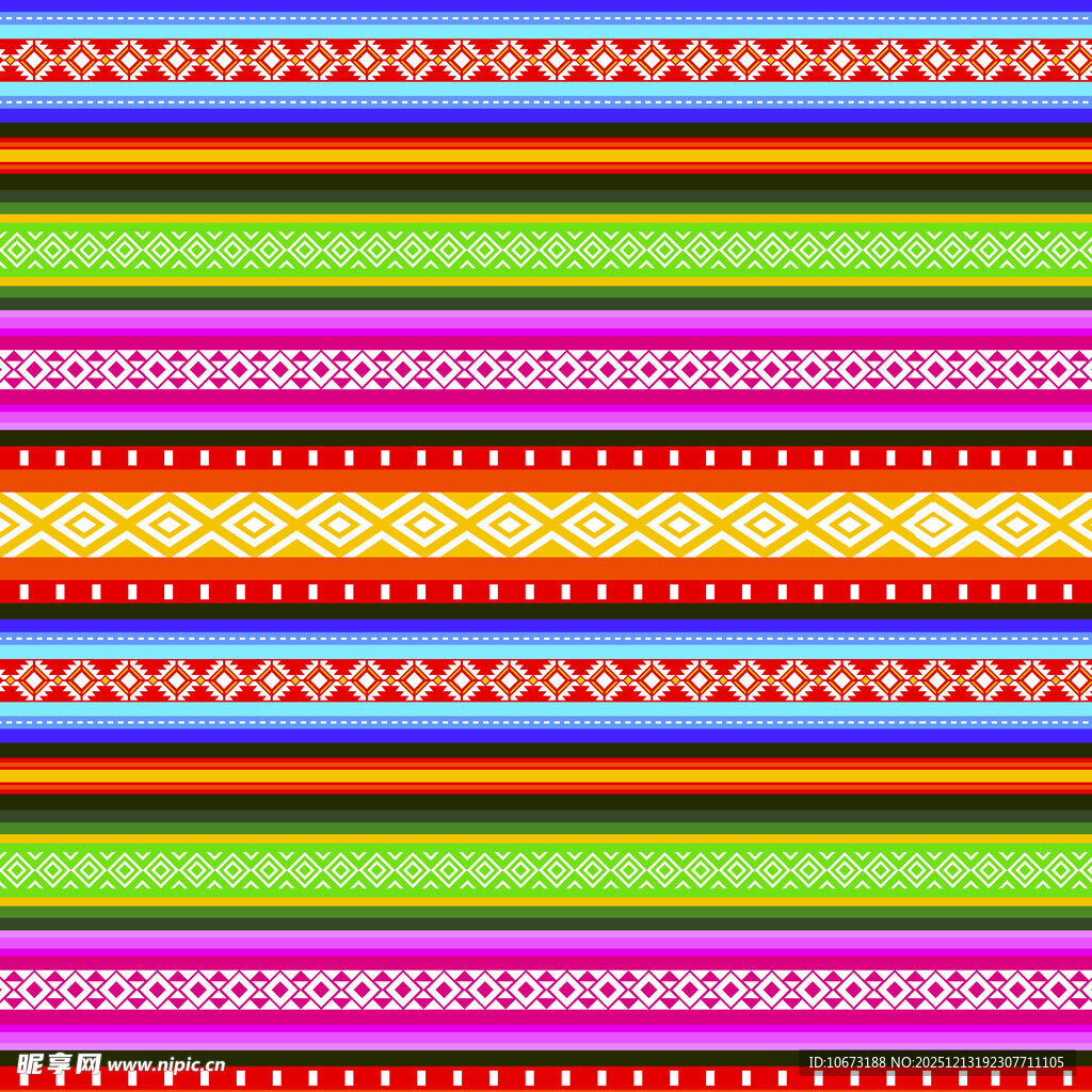 多彩民族风条纹图案