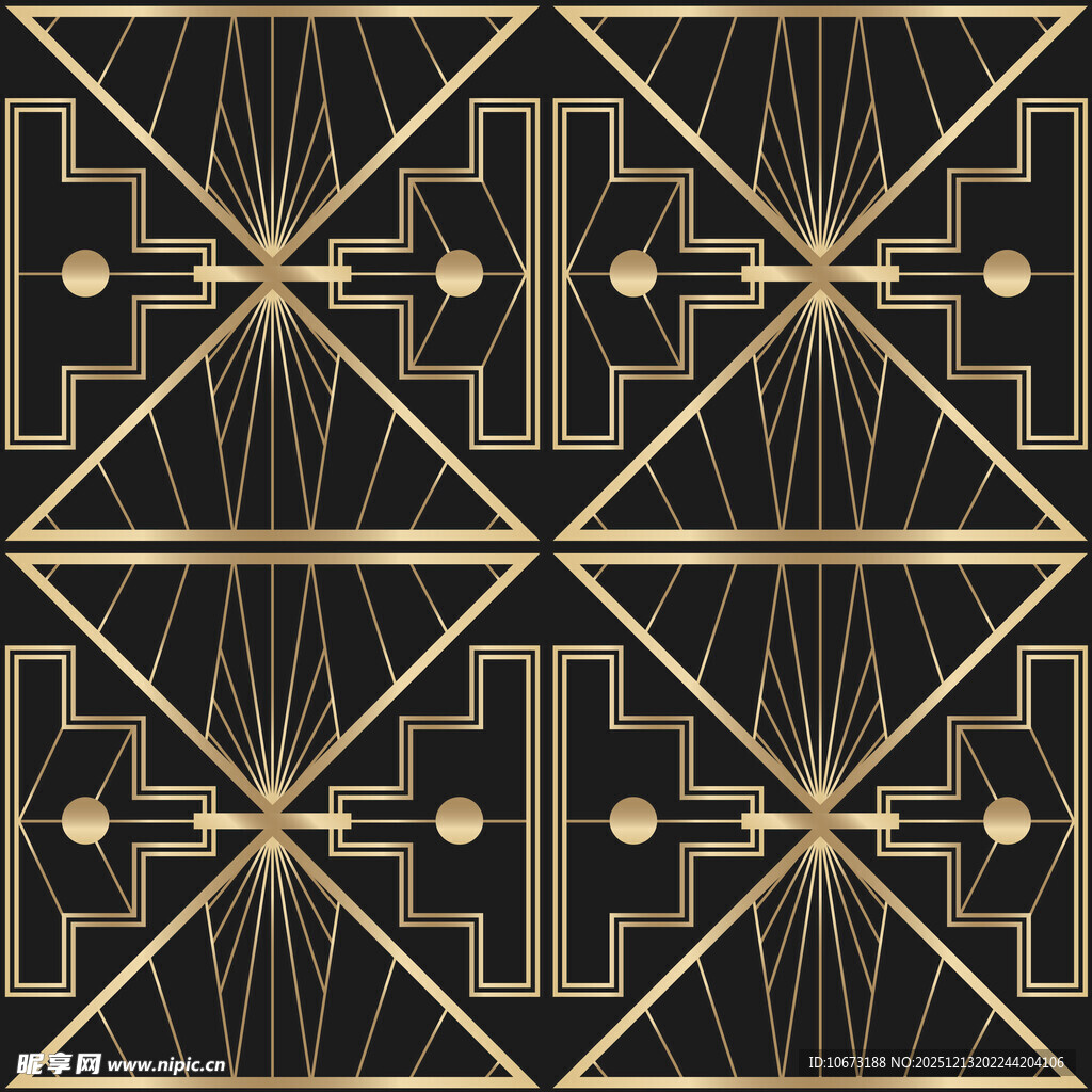 几何黑金装饰图案设计