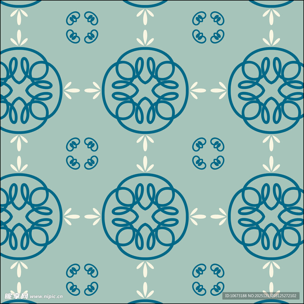 蓝白几何花纹图案设计