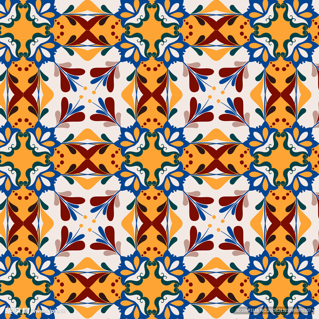 多彩几何图案瓷砖纹理