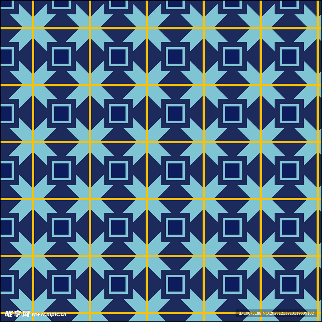 几何图案蓝色系无缝花纹