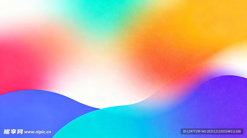 多彩抽象波浪背景图