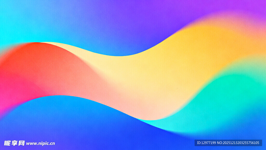 多彩波浪抽象背景图