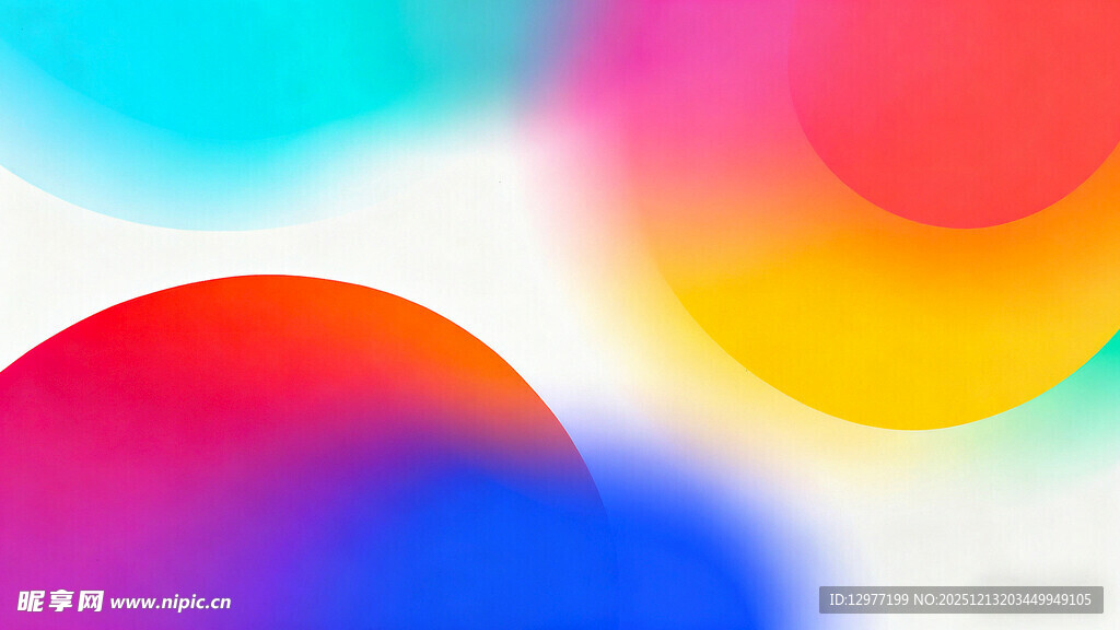 多彩渐变圆形抽象背景图