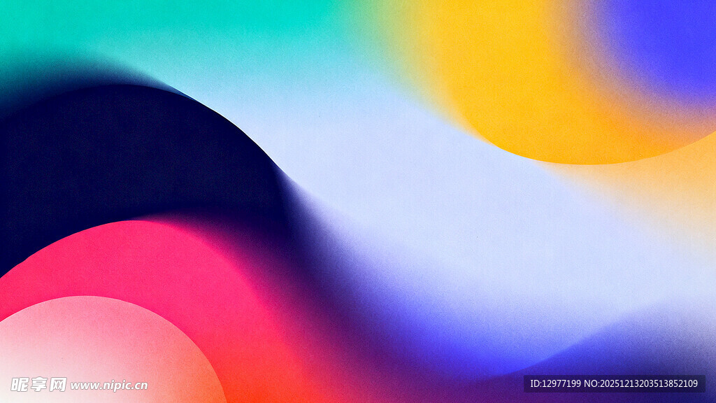 多彩渐变抽象波浪图案