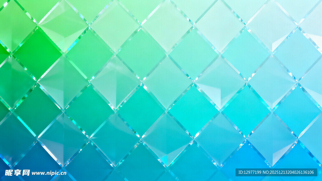 渐变蓝绿几何图案背景