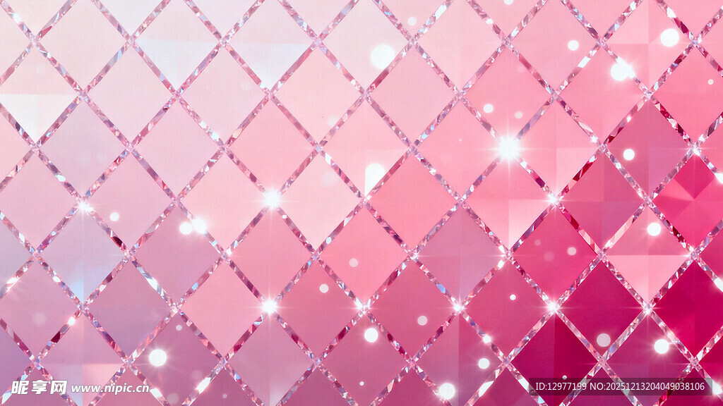 粉色闪耀菱形格纹背景