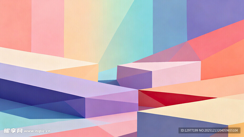 多彩几何立体空间场景
