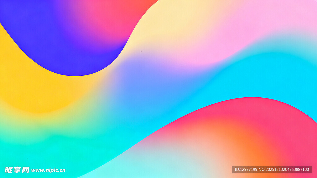 多彩渐变流体抽象背景图