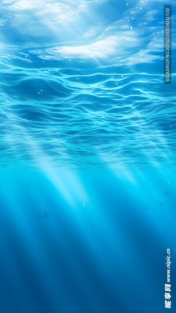 水下蓝色梦幻光影世界