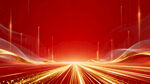 红色科技动感光线背景图