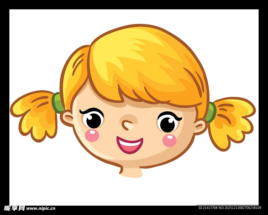 扎双马尾的可爱小女孩