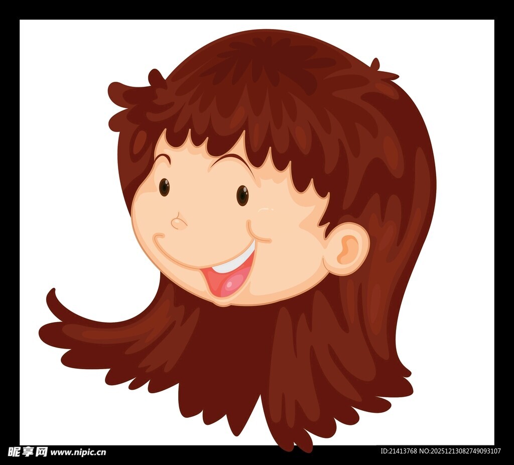 微笑长发女孩头像