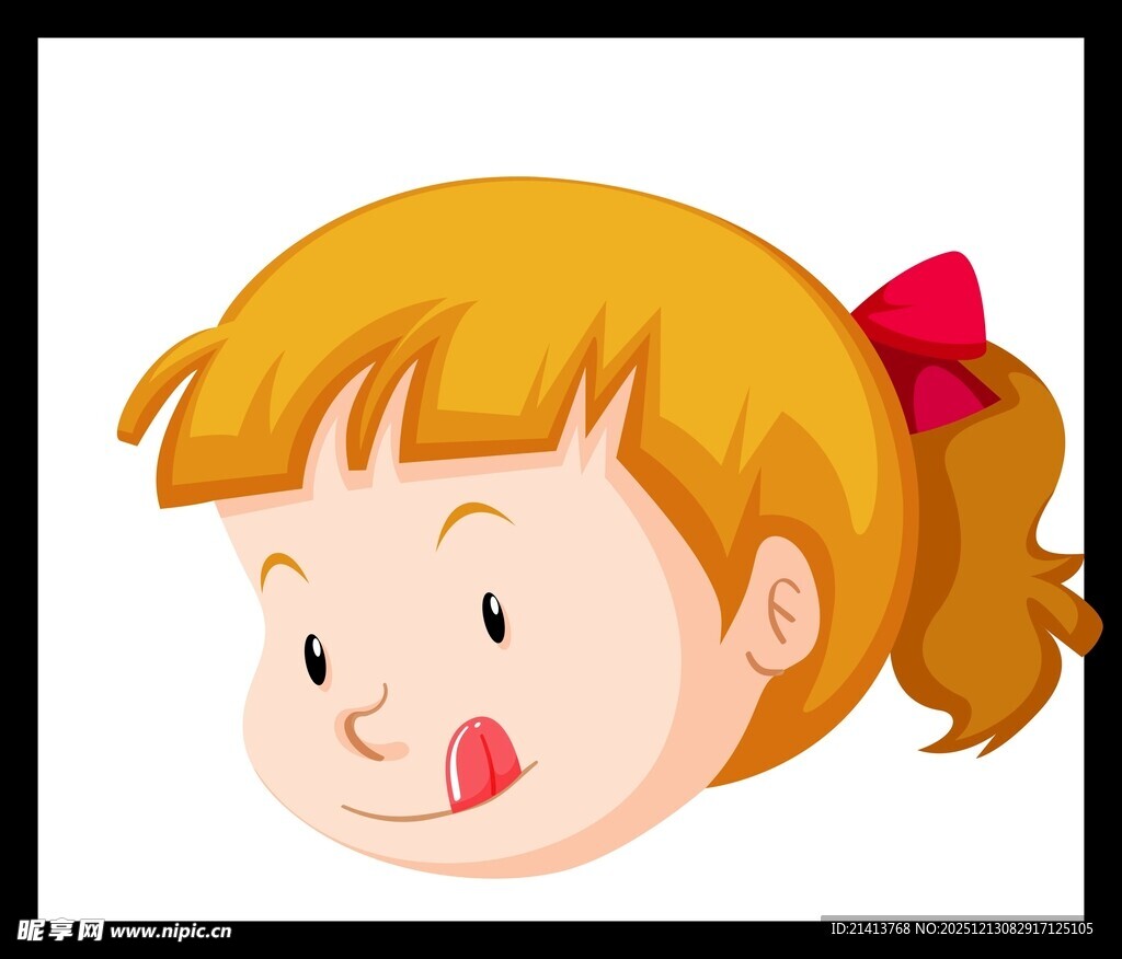 扎马尾的俏皮小女孩