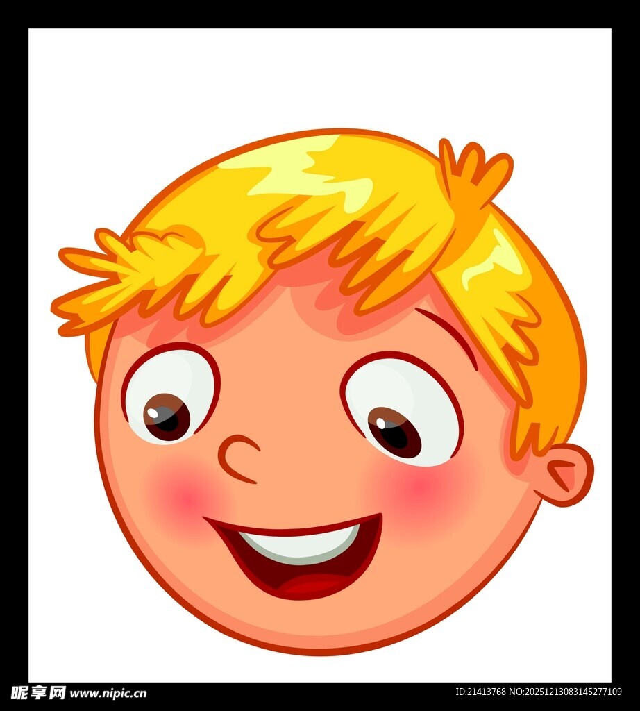 微笑金发小男孩头像