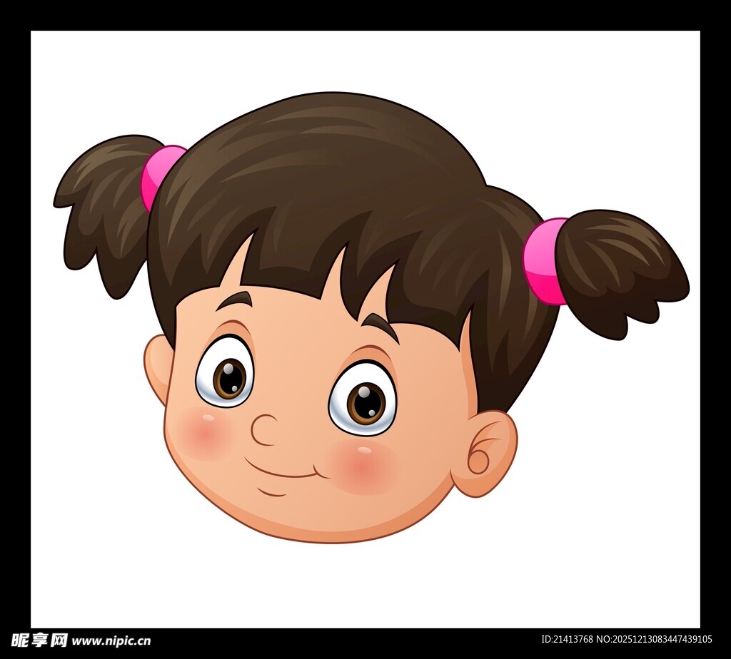 扎双马尾的可爱小女孩