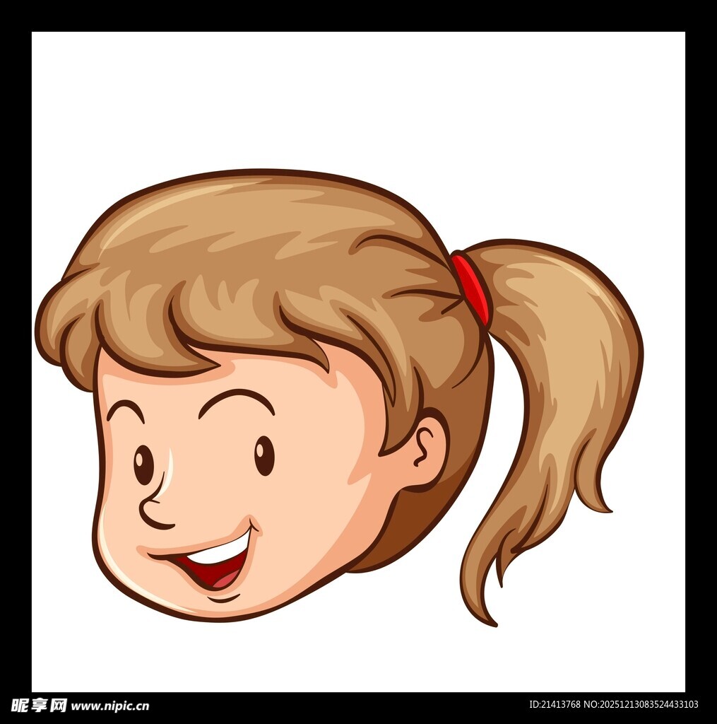 扎马尾的可爱小女孩