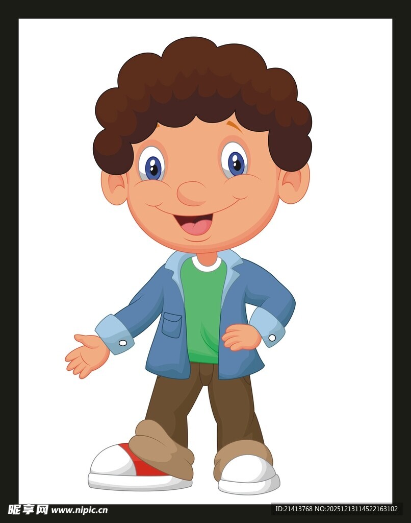 可爱小男孩开心打招呼