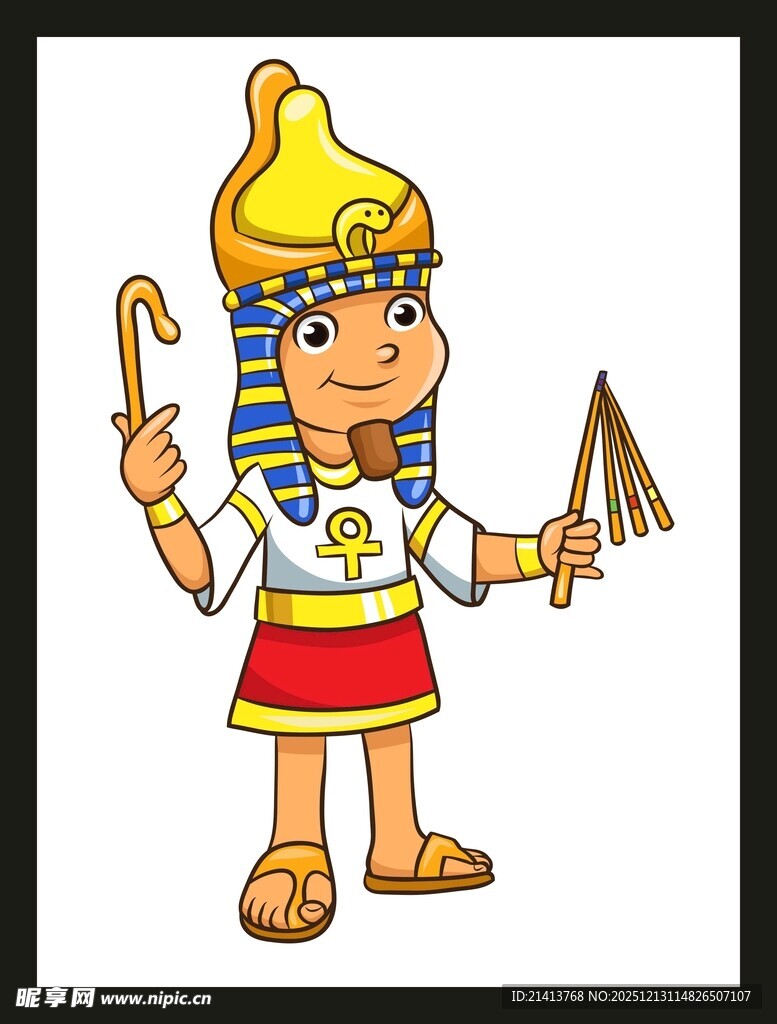 卡通形象的古埃及法老