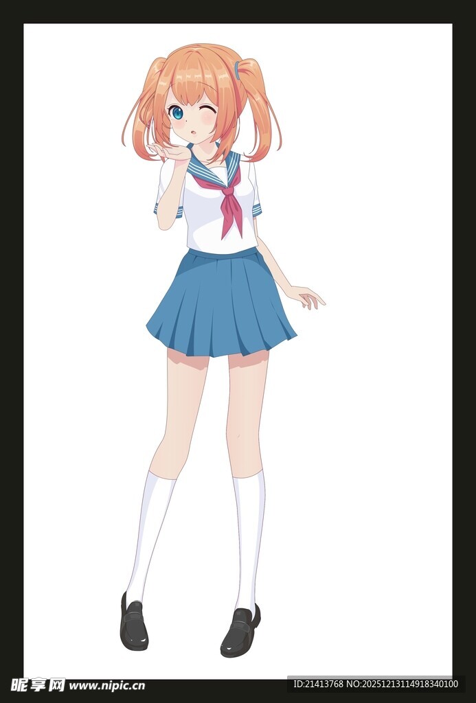 可爱日系校服动漫少女