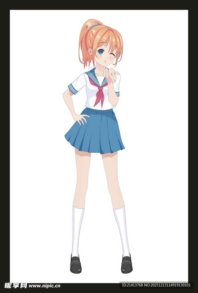 可爱日系校服少女形象