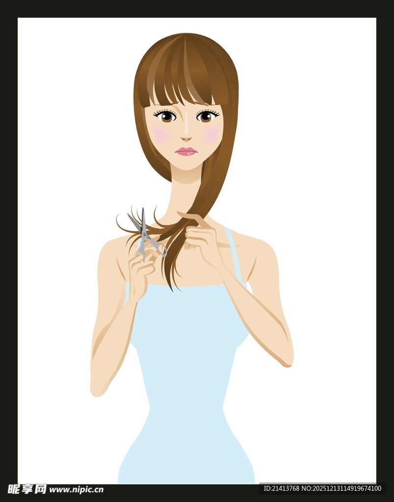 扎辫子的优雅女性