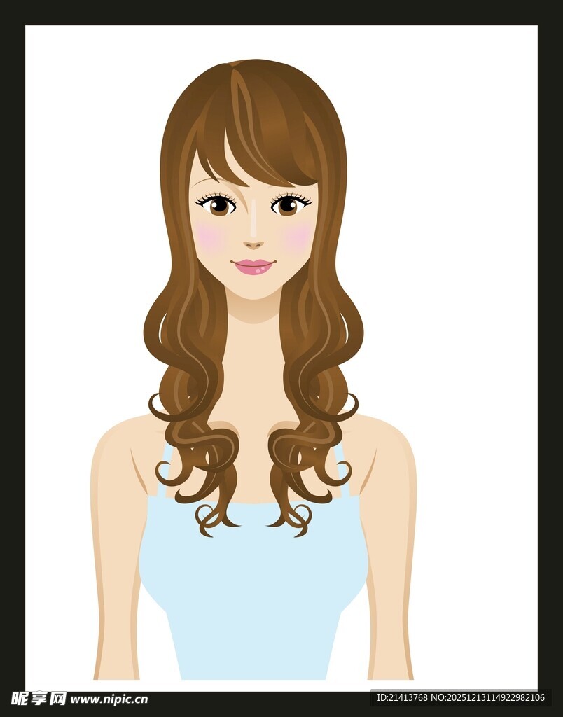 卷发女子简约形象展示