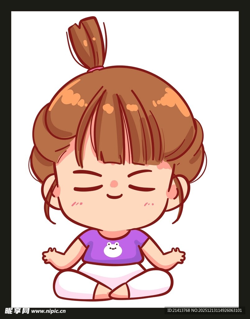 可爱萌娃静坐冥想