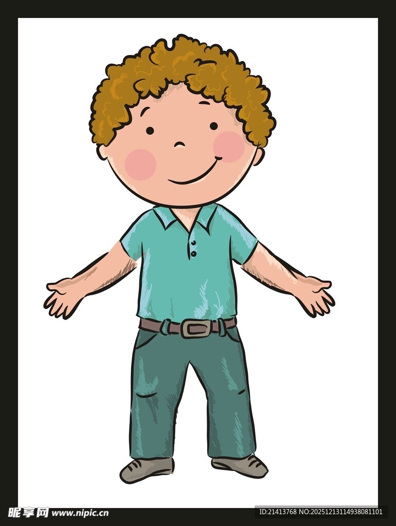 微笑男孩张开双臂