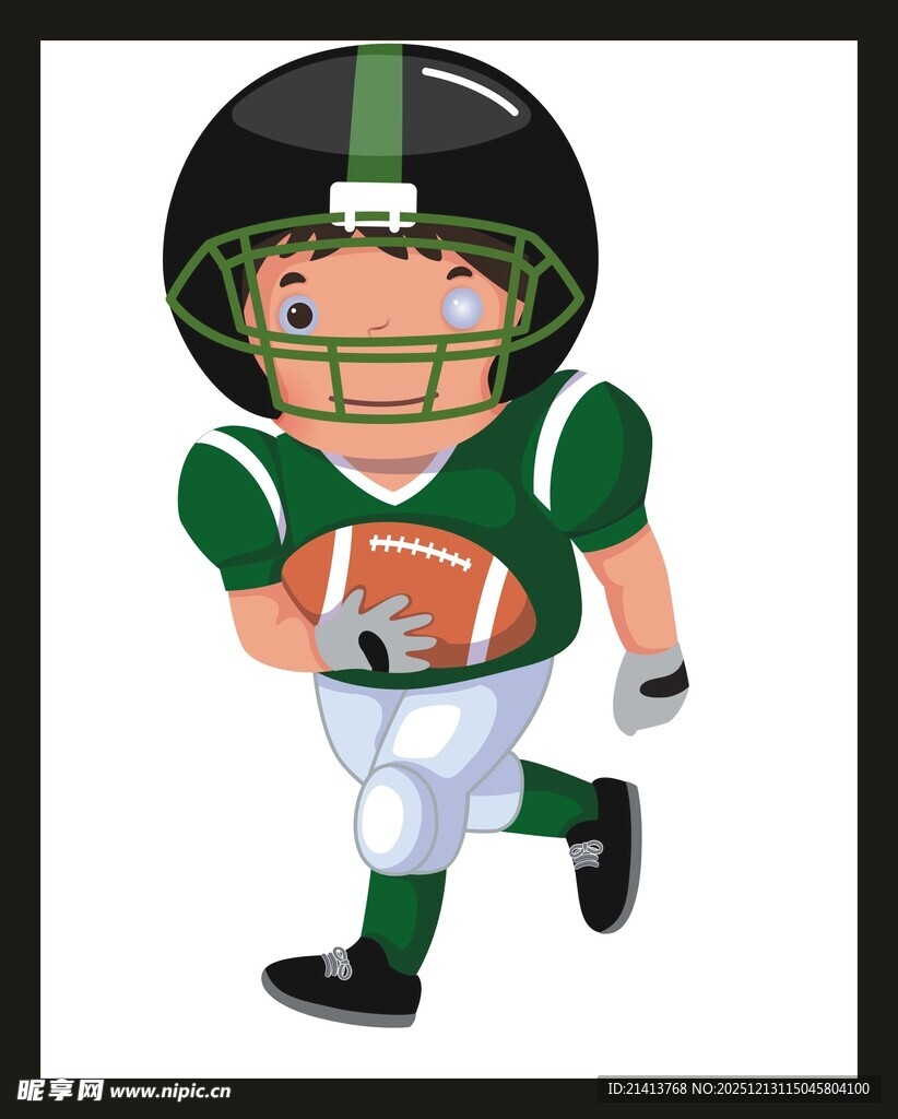 橄榄球运动员卡通形象