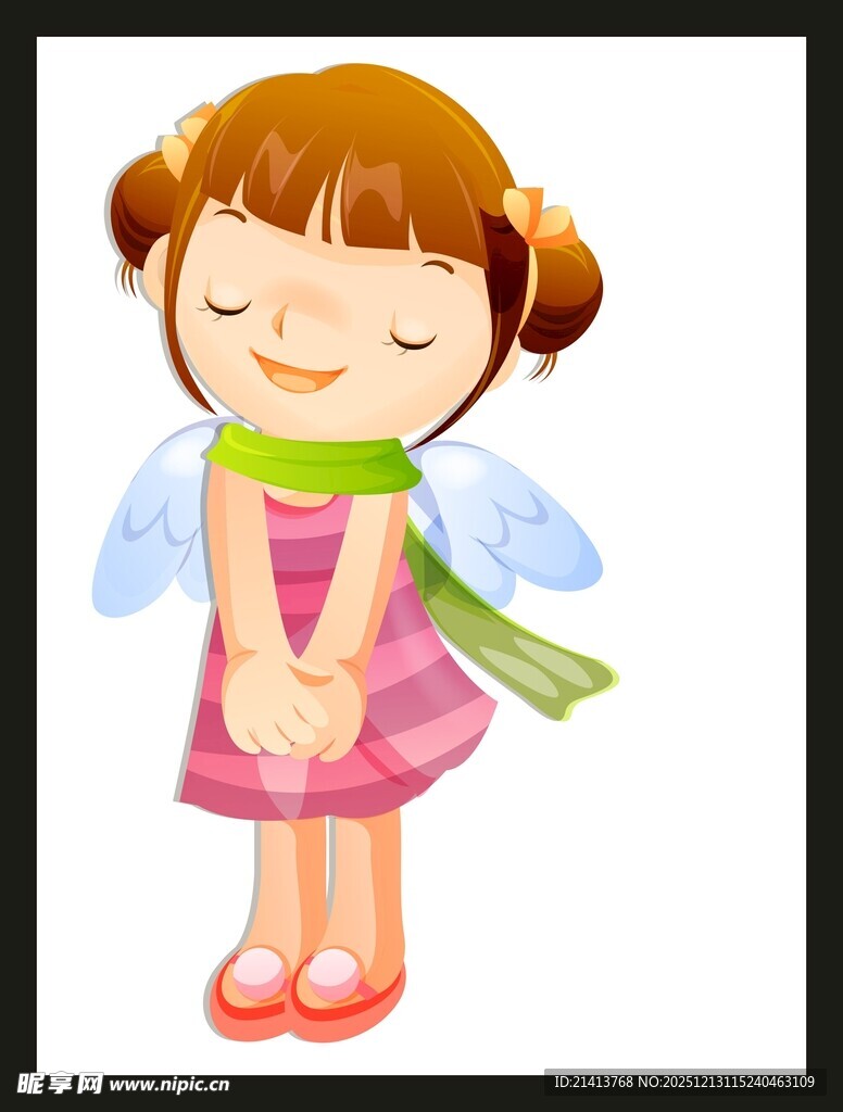 可爱带翅膀的小女孩