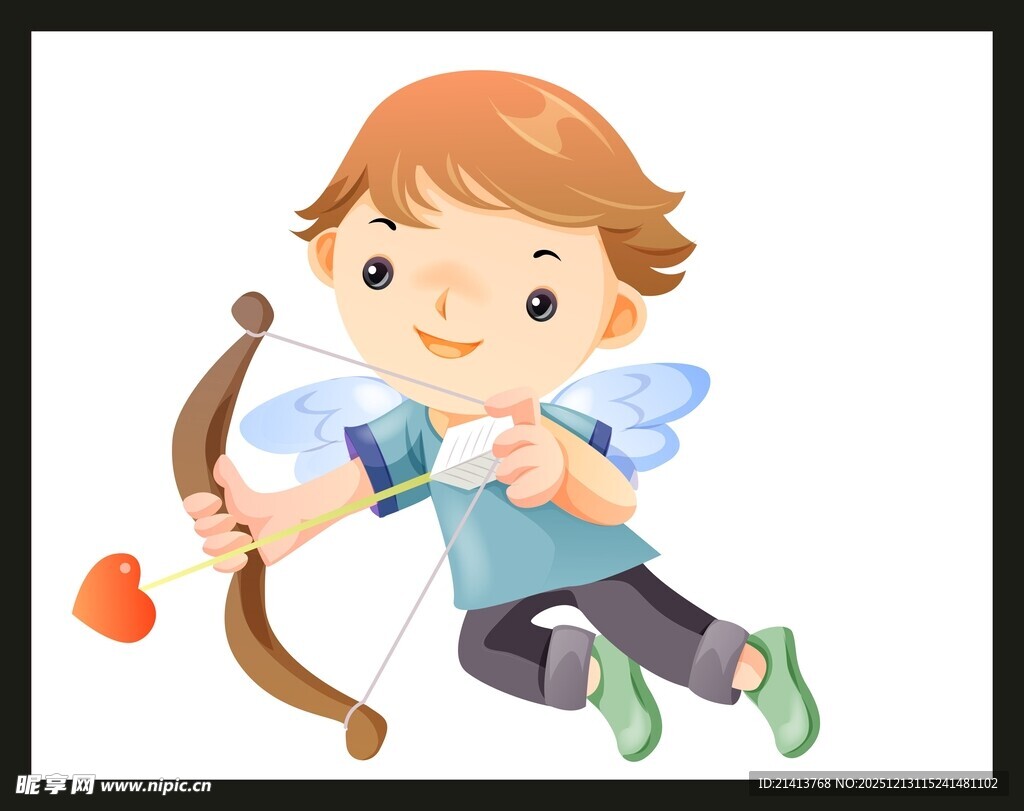 可爱小天使持弓准备射箭