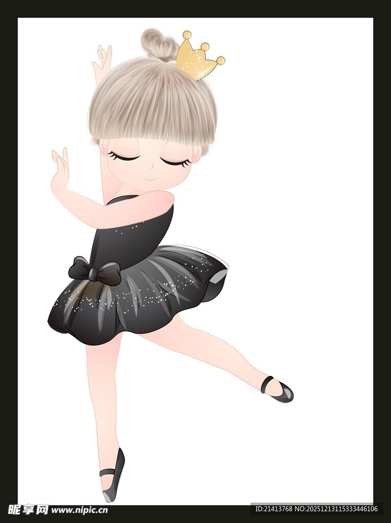 可爱芭蕾女孩优雅起舞