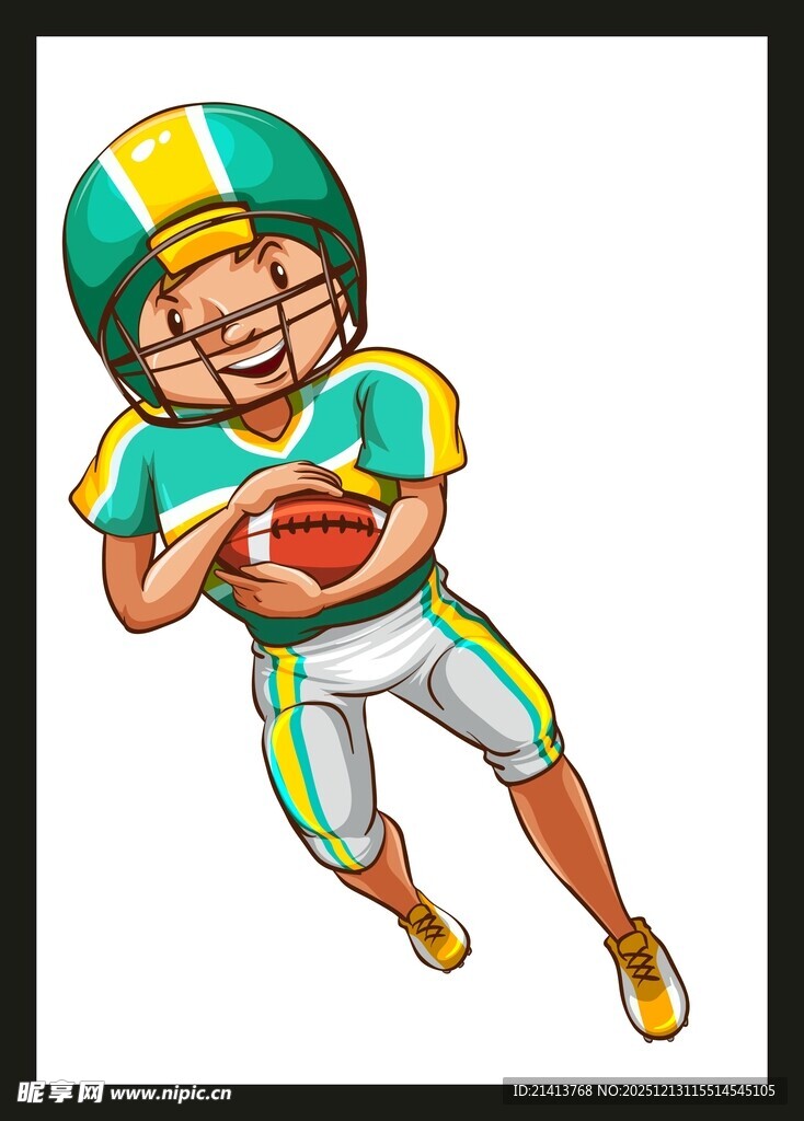 橄榄球运动员空中持球