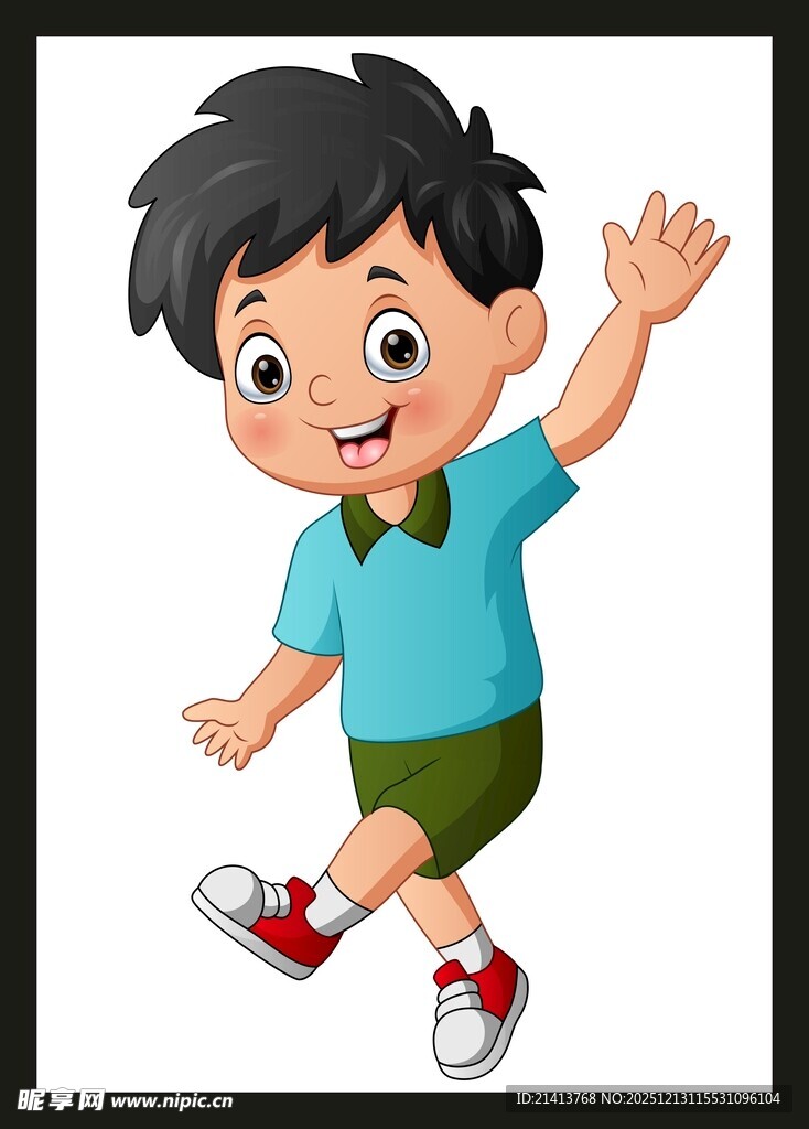 快乐男孩活力跳跃