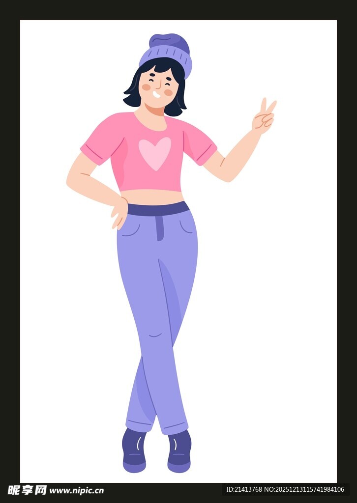 时尚女孩摆姿势