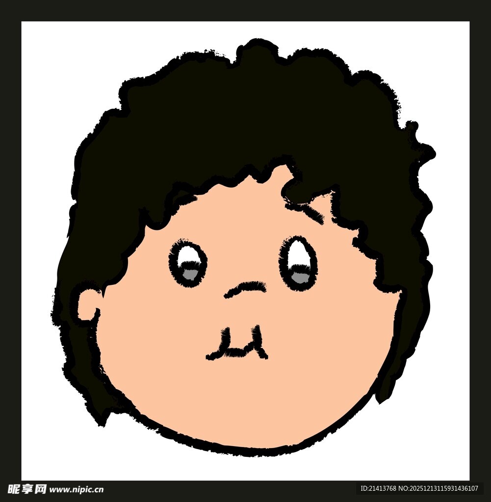 卡通卷发小孩头像