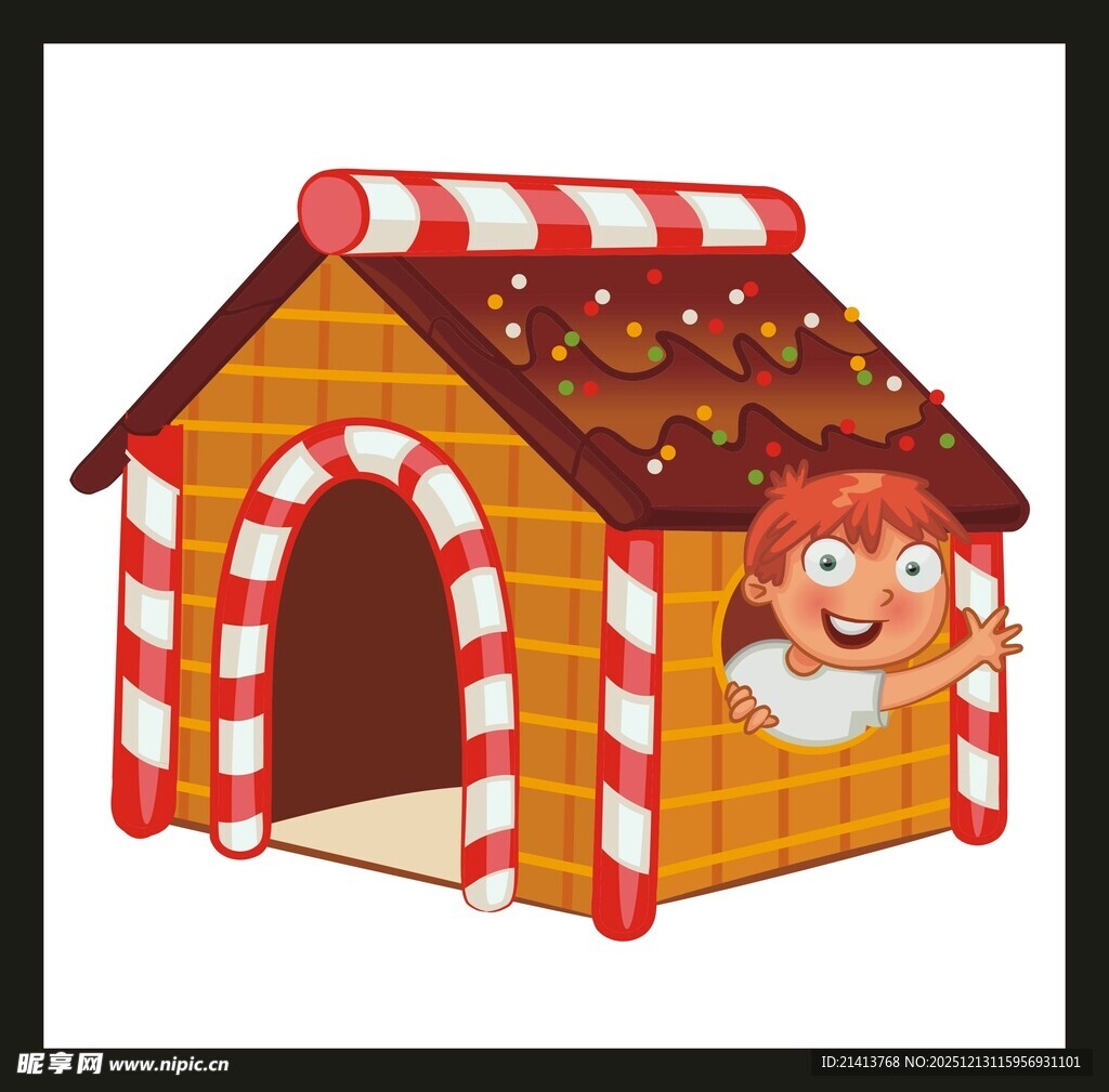 姜饼小屋中的可爱小精灵