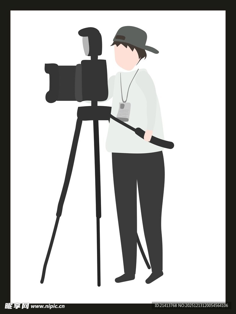 摄像师专注操作摄像机