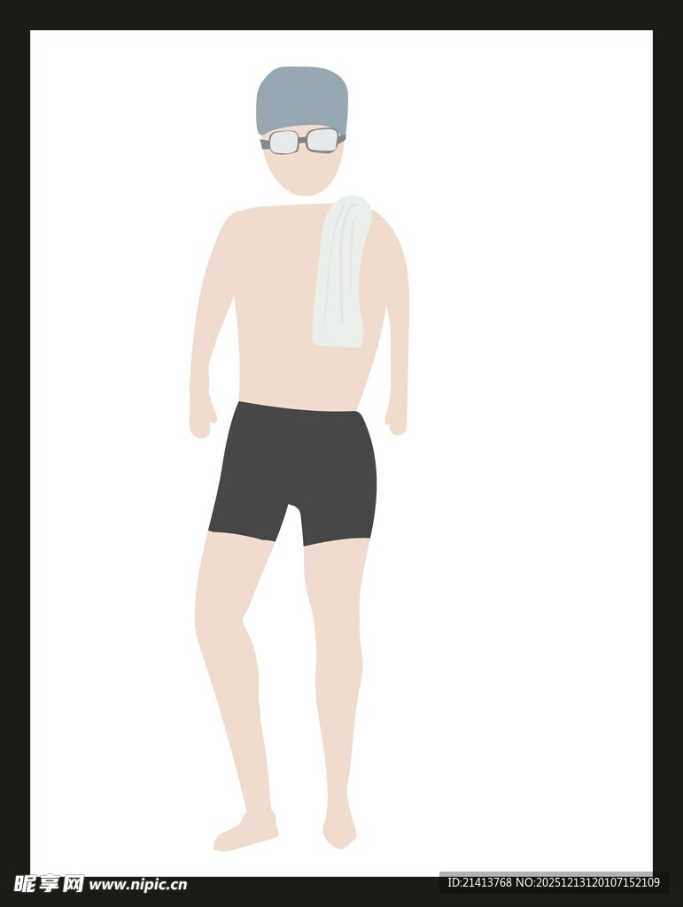 受伤的男性游泳者形象